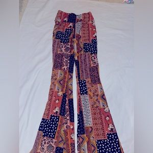 Flared patterned pants